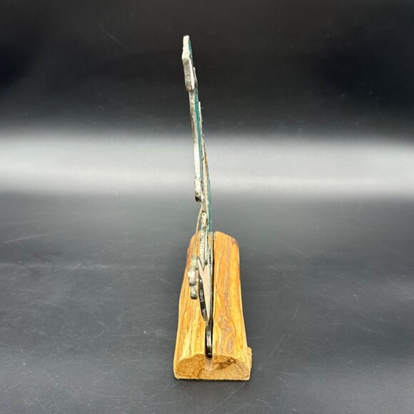 Vintage Stained Glass Goose Maiden Girl Wooden Display Cottagecore Country - Picture 6 of 12